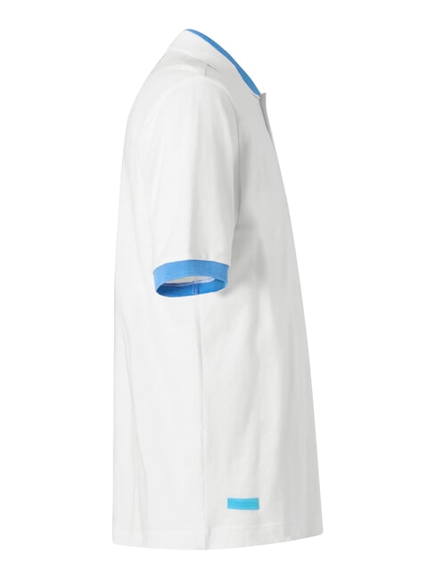LOGO Camisa polo de manga corta blanco - azul ne&oacute;n - camisa polo