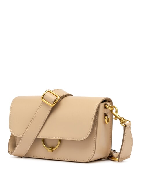 MEG Bolso bandolera de piel crema - Bolsos Mujer