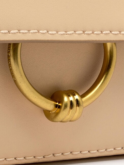 MEG Bolso bandolera de piel crema - Bolsos Mujer