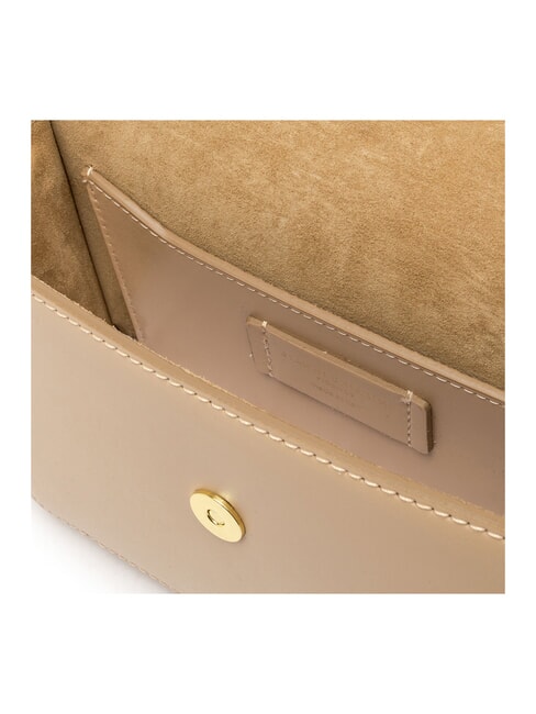 MEG Bolso bandolera de piel crema - Bolsos Mujer