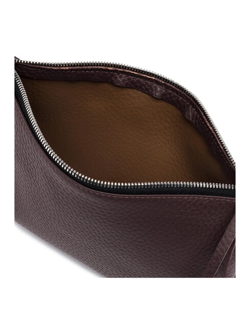 HERMY Bolso de mano de piel con correa para el hombro castor ciruela - Bolsos Mujer