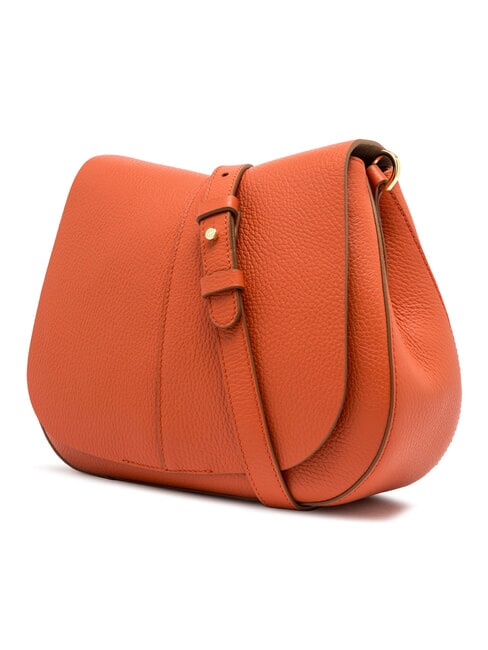 HELENA ROUND Bolso de piel con doble bandolera. coral - Bolsos Mujer