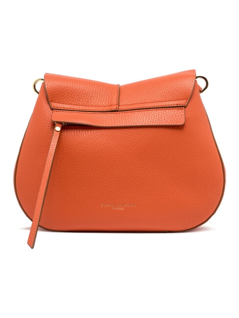 HELENA ROUND Bolso de piel con doble bandolera. coral - Bolsos Mujer