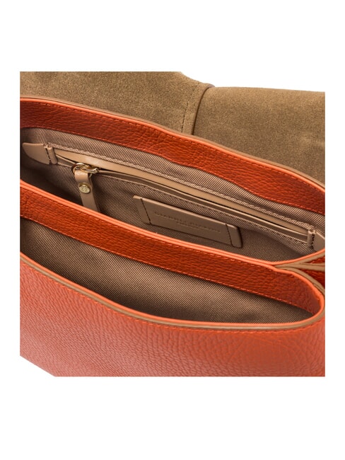 HELENA ROUND Bolso de piel con doble bandolera. coral - Bolsos Mujer