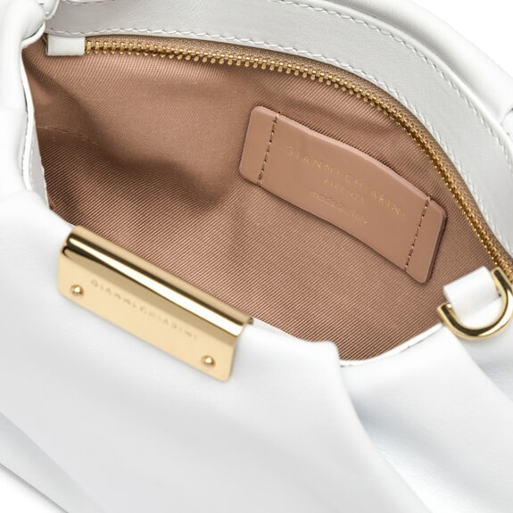PERLA Bolso de mano de piel con cadena blanco - Bolsos Mujer