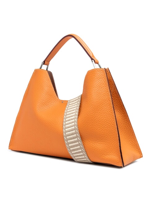 AURORA Bolso de piel con bolsita arena naranja llama - Bolsos Mujer