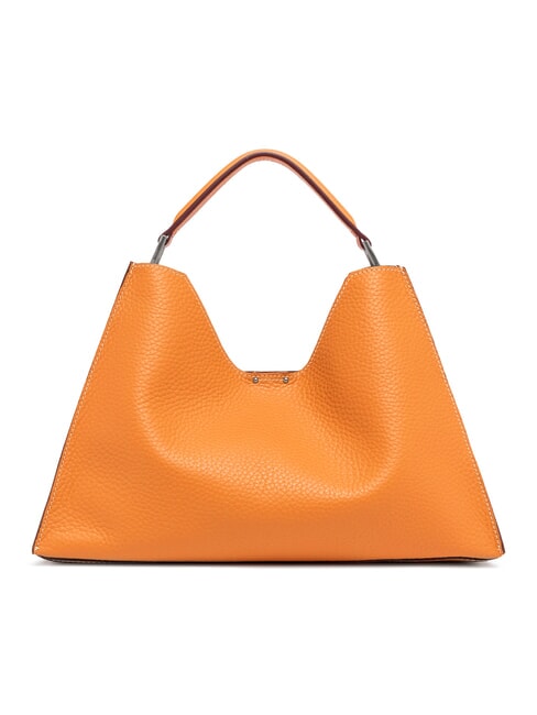 AURORA Bolso de piel con bolsita arena naranja llama - Bolsos Mujer