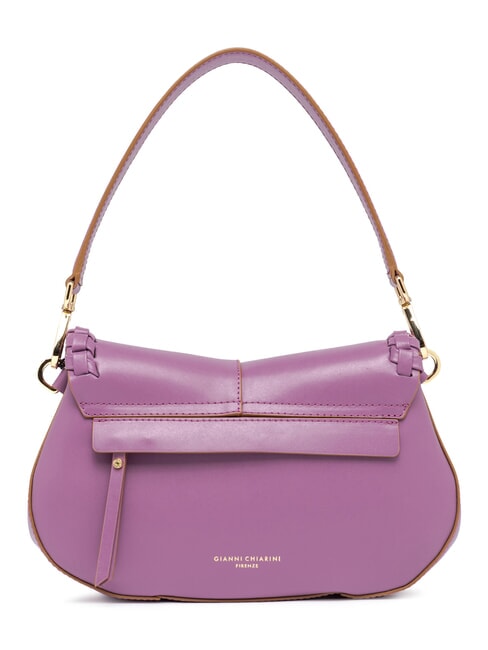 HELENA ROUND Bolso de piel con solapa argyle p&uacute;rpura - Bolsos Mujer