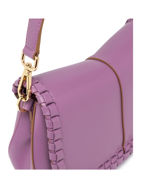 HELENA ROUND Bolso de piel con solapa argyle p&uacute;rpura - Bolsos Mujer