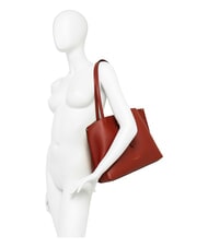 GIANNI CHIARINI EGLE Bolsa de compras de cuero rojo ladrillo - Bolsos Mujer - 6