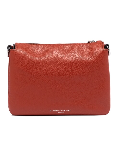 THREE  Mini bolso bandolera, en piel. rojo ladrillo - Bolsos Mujer