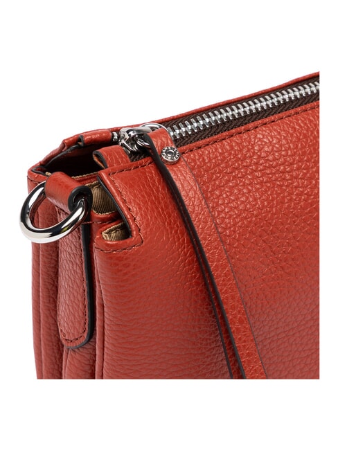 THREE  Mini bolso bandolera, en piel. rojo ladrillo - Bolsos Mujer