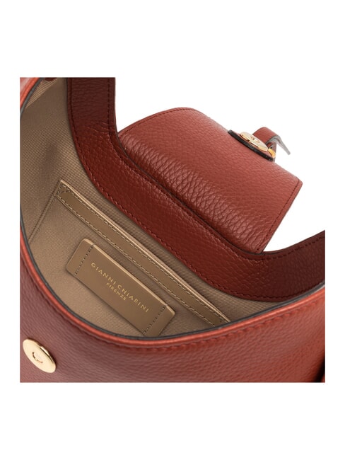 EDITH Bolso de piel con correa para el hombro rojo ladrillo - Bolsos Mujer
