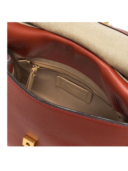 OTTAVIA Bolso de piel Hecho en Italia rojo ladrillo - Bolsos Mujer