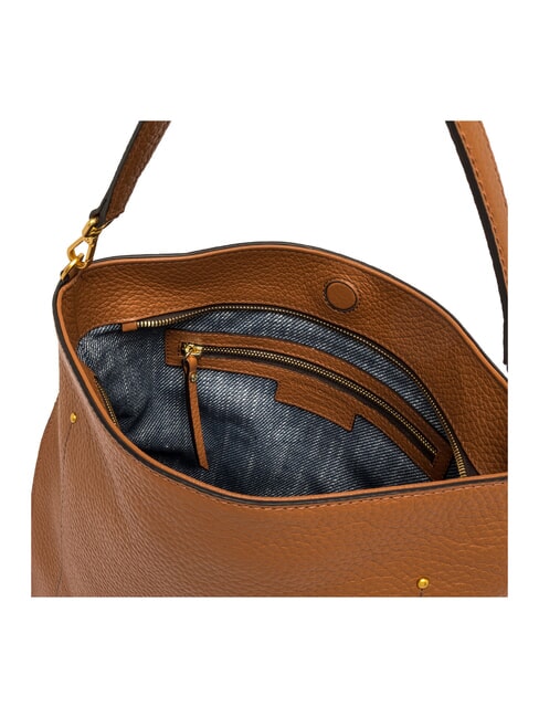 OLGA Bolso bandolera de piel con bandolera CUERO - Bolsos Mujer