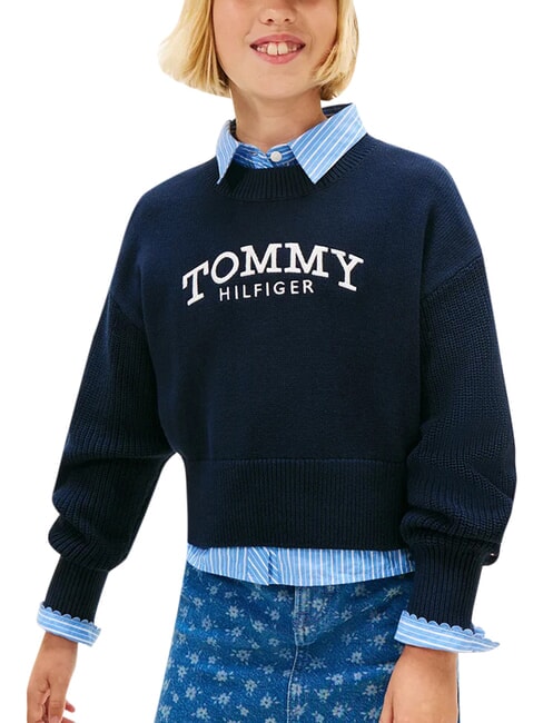 TH Jersey de cuello redondo para ni&ntilde;a cielo del desierto - Su&eacute;teres para ni&ntilde;os