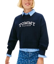 TOMMY HILFIGER TH Jersey de cuello redondo para ni&ntilde;a cielo del desierto - Su&eacute;teres para ni&ntilde;os - 4