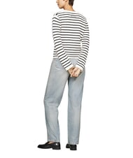 TOMMY HILFIGER TH C&aacute;rdigan de algod&oacute;n de manga larga bret&oacute;n stp/ p&eacute;talo de marfil/ cielo del desierto - Su&eacute;teres de mujer - 3