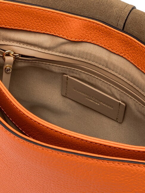 HELENA ROUND Bolso de piel con bandolera de cuerda. naranja llama - Bolsos Mujer
