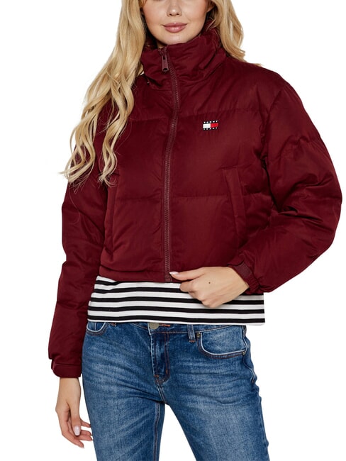 TH JEANS Chaqueta corta de plumas rojo intenso - Chaquetas de plumas de mujer