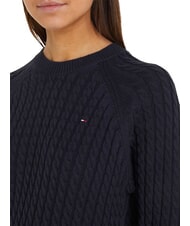 TOMMY HILFIGER TH Jersey de cuello redondo de algod&oacute;n cielo del desierto - Su&eacute;teres de mujer - 4