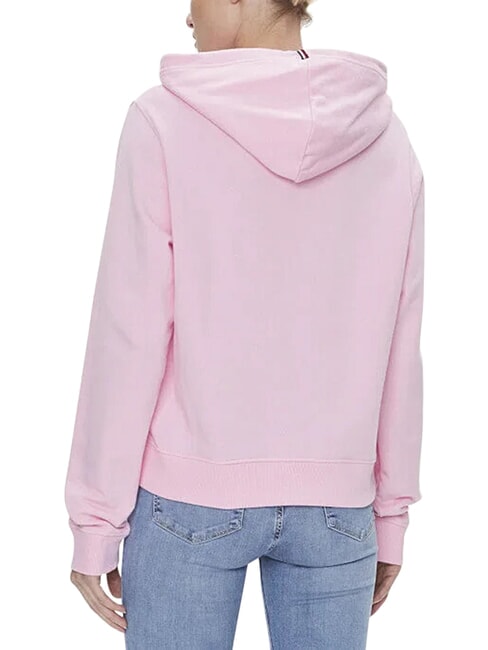 TH Sudadera de algod&oacute;n de manga larga rosa ic&oacute;nico - Sudaderas de mujer