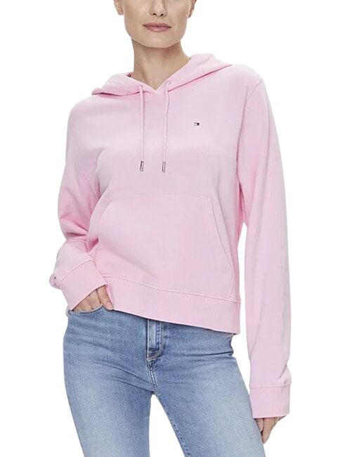TH Sudadera de algod&oacute;n de manga larga rosa ic&oacute;nico - Sudaderas de mujer