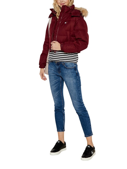 TH JEANS Chaqueta corta de plumas rojo intenso - Chaquetas de plumas de mujer
