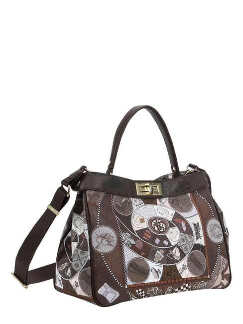 FASHIONOPOLY Bolso de mano con correa para el hombro chocolate - Bolsos Mujer