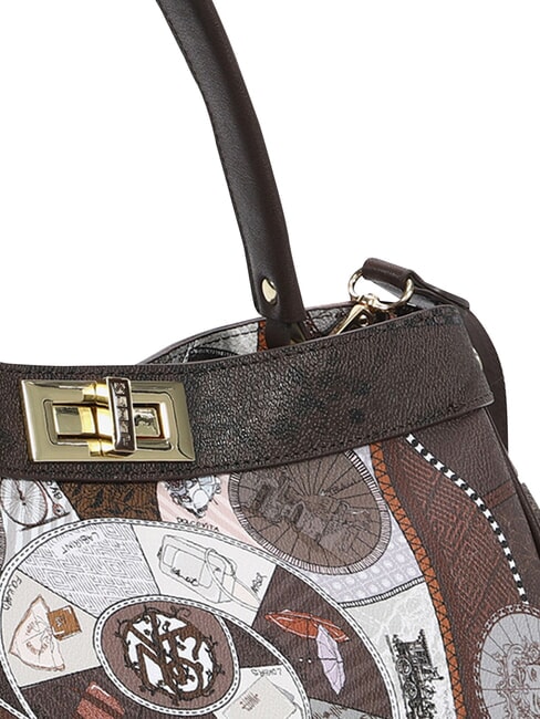FASHIONOPOLY Bolso de mano con correa para el hombro chocolate - Bolsos Mujer