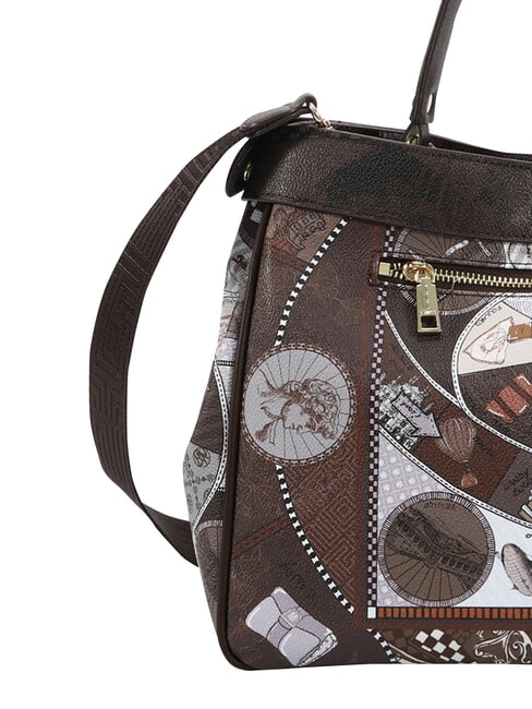 FASHIONOPOLY Bolso de mano con correa para el hombro chocolate - Bolsos Mujer