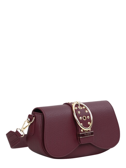 ROCKER Bolso de hombro con hebilla y tachuelas vino - Bolsos Mujer