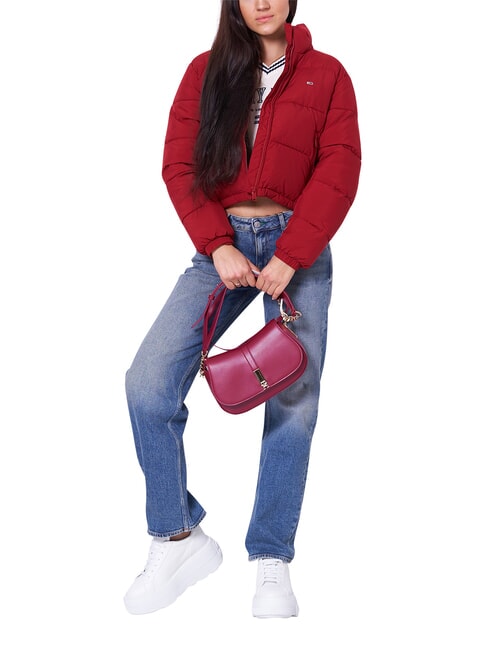 TH JEANS Chaqueta corta de plumas rojo regata - Chaquetas de plumas de mujer