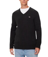 TOMMY HILFIGER TH JEANS  Su&eacute;ter de algod&oacute;n con cuello en V negro - Su&eacute;teres de los hombres - 4