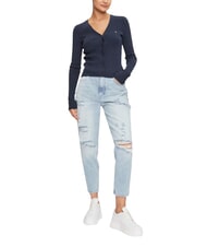 TOMMY HILFIGER TH JEANS C&aacute;rdigan de manga larga noche oscura azul marino melange - Su&eacute;teres de mujer - 2