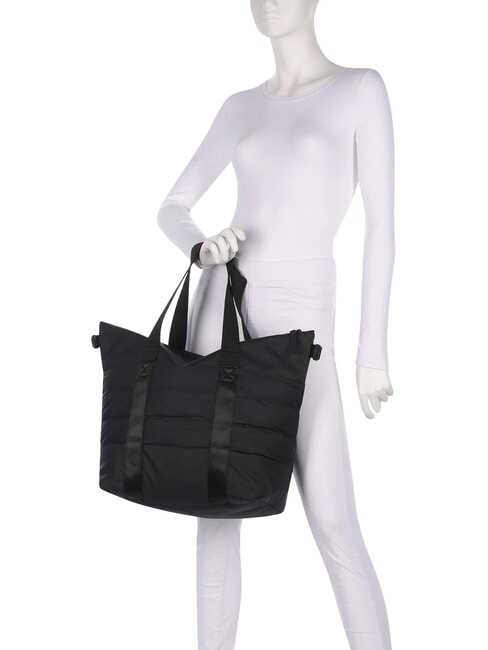 PUFFER Bolso de hombro tipo shopper, con correa para el hombro. negro - Bolsos Mujer