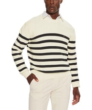 TOMMY HILFIGER TH Jersey de algod&oacute;n de cuello redondo leche de avena htr / cielo del desierto - Su&eacute;teres de los hombres - 3