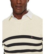 TOMMY HILFIGER TH Jersey de algod&oacute;n de cuello redondo leche de avena htr / cielo del desierto - Su&eacute;teres de los hombres - 4