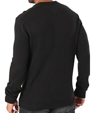TOMMY HILFIGER TH JEANS Jersey de algod&oacute;n de cuello redondo negro - Su&eacute;teres de los hombres - 2