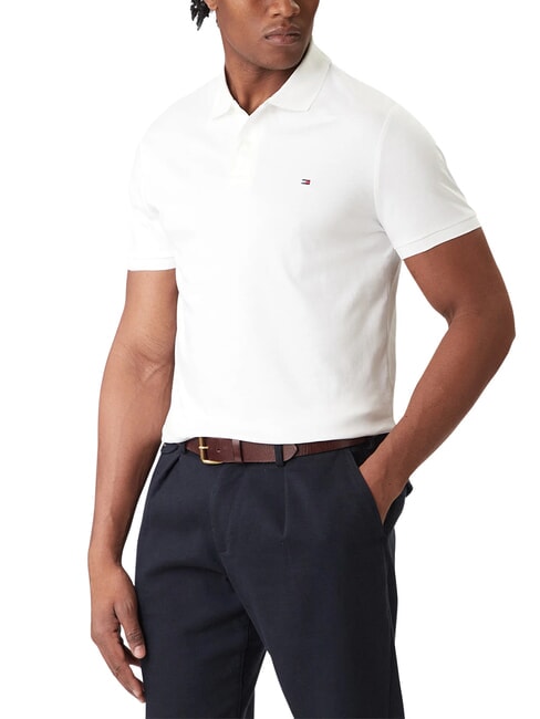 TH Polo de manga corta con cinta en el cuello blanco &oacute;ptico - camisa polo