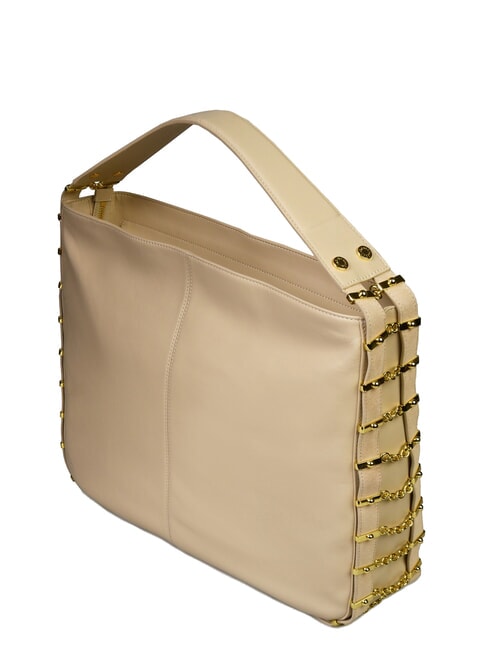 NORA Bolso hobo de cuero beige - Bolsos Mujer