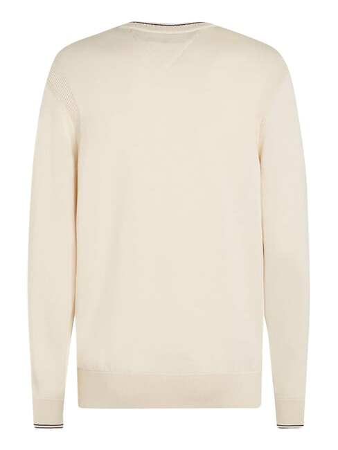 TH Jersey de algod&oacute;n de cuello redondo blanco antiguo - Su&eacute;teres de los hombres