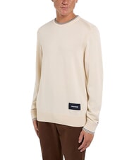 TOMMY HILFIGER TH Jersey de algod&oacute;n de cuello redondo blanco antiguo - Su&eacute;teres de los hombres - 3