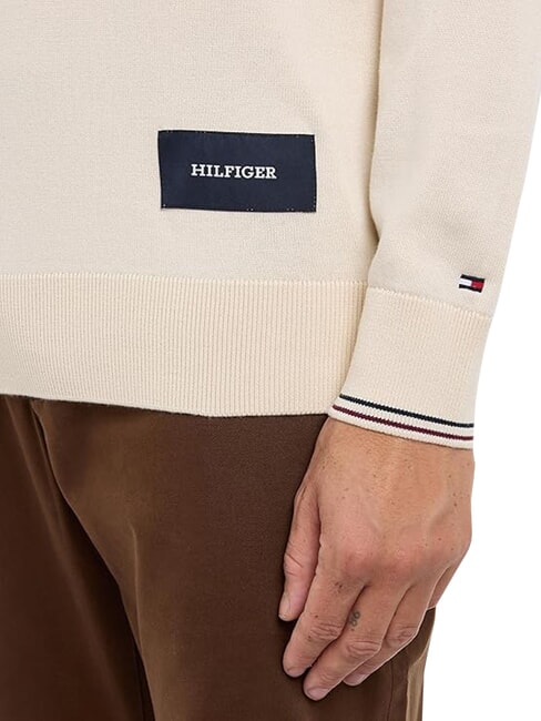 TH Jersey de algod&oacute;n de cuello redondo blanco antiguo - Su&eacute;teres de los hombres