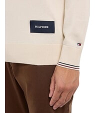 TOMMY HILFIGER TH Jersey de algod&oacute;n de cuello redondo blanco antiguo - Su&eacute;teres de los hombres - 5
