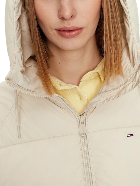 TH JEANS Chaqueta acolchada con capucha papel prensa - Chaquetas de plumas de mujer