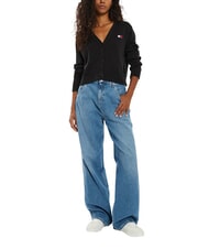 TOMMY HILFIGER TH JEANS c&aacute;rdigan de algod&oacute;n negro - Su&eacute;teres de mujer - 3