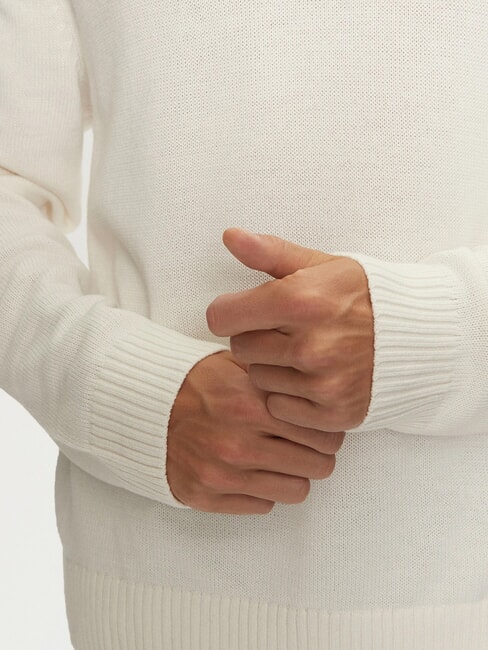 TH JEANS  Su&eacute;ter de cuello redondo blanco antiguo - Su&eacute;teres de los hombres