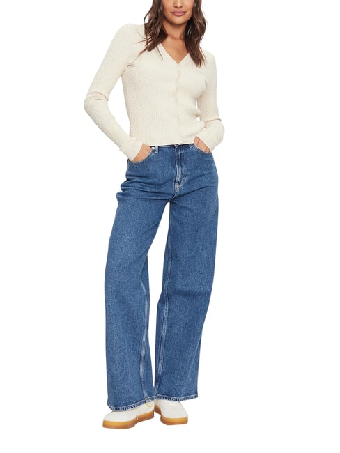 TH JEANS C&aacute;rdigan de manga larga antigua mezcla blanca - Su&eacute;teres de mujer