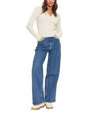 TOMMY HILFIGER TH JEANS C&aacute;rdigan de manga larga antigua mezcla blanca - Su&eacute;teres de mujer - 3